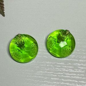 Green Clip On Earrings